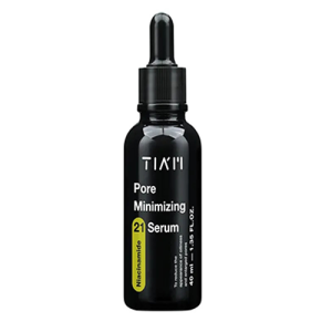 Pore minimizing serum skincare product in bottle