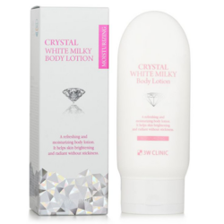 Crystal White Milky Body Lotion packaging and bottle.