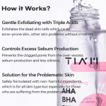 Skincare product benefits infographic with bottle and text