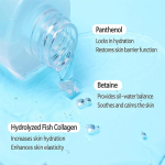 Spilled skincare serum highlighting hydration benefits.