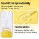 Skincare product absorption and non-sticky texture demonstration.