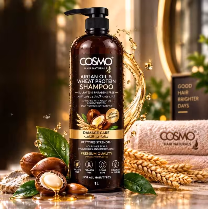 Cosmo Argan Oil & Nourishing Wheat Protein Shampoo 1000ml