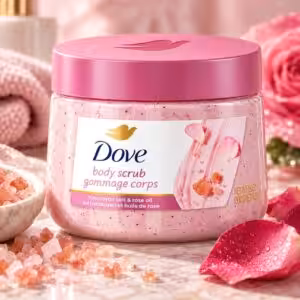 Dove Himalayan Salt & Rose Oil Scrub 425g